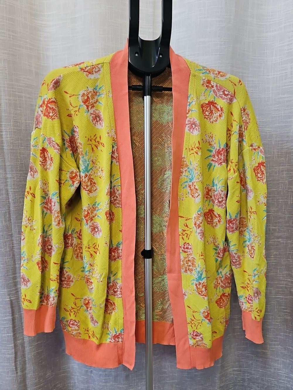 Aldo Martins for Anthropologie Yellow Marguerite Floral Knit Cardigan